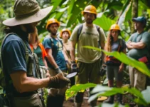 Capacitación en el uso del machete para voluntarios de senderos, asegura seguridad y eficacia