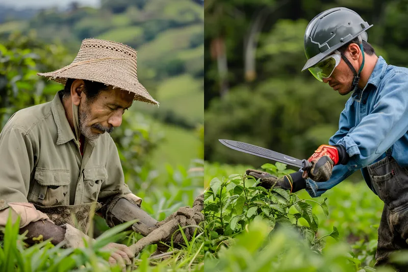 Metodos tradicionales vs. modernos en el uso del machete en la agricultura