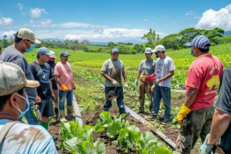 Trabajo en Grupo Coordinando el Uso Seguro del Machete en la Agricultura